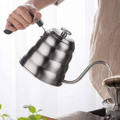 Stainless Steel Pour Over Coffee Pot with Thermometer Swan Long Neck High Capacity Can Be Heated Professional Hand Brewed Coffee