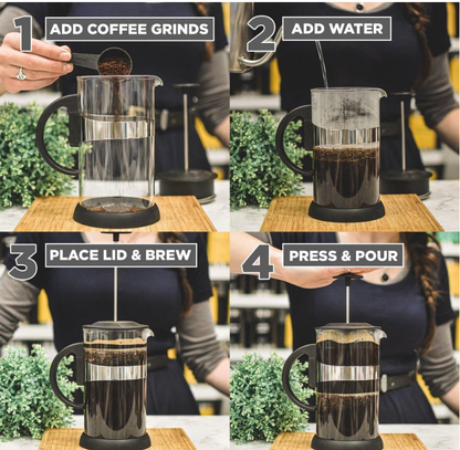 GROSCHE Zurich French Press – Black, 1000ml / 34 fl oz (8 Cup)