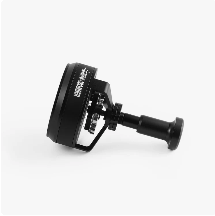 MHW Cyclone 51mm WDT tool being used to distribute espresso grounds in portafilter basket