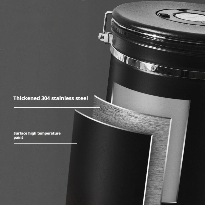 Coffee Canister Vacuum Stainless Airtight Container Storage Sugar Tea Vintage Cans Kitchen Coffee Cafeteria High End Canister