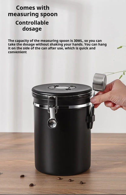 Coffee Canister Vacuum Stainless Airtight Container Storage Sugar Tea Vintage Cans Kitchen Coffee Cafeteria High End Canister