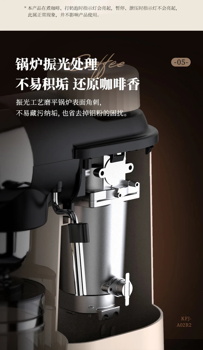 Dejess espresso machine on office desk brewing morning espresso