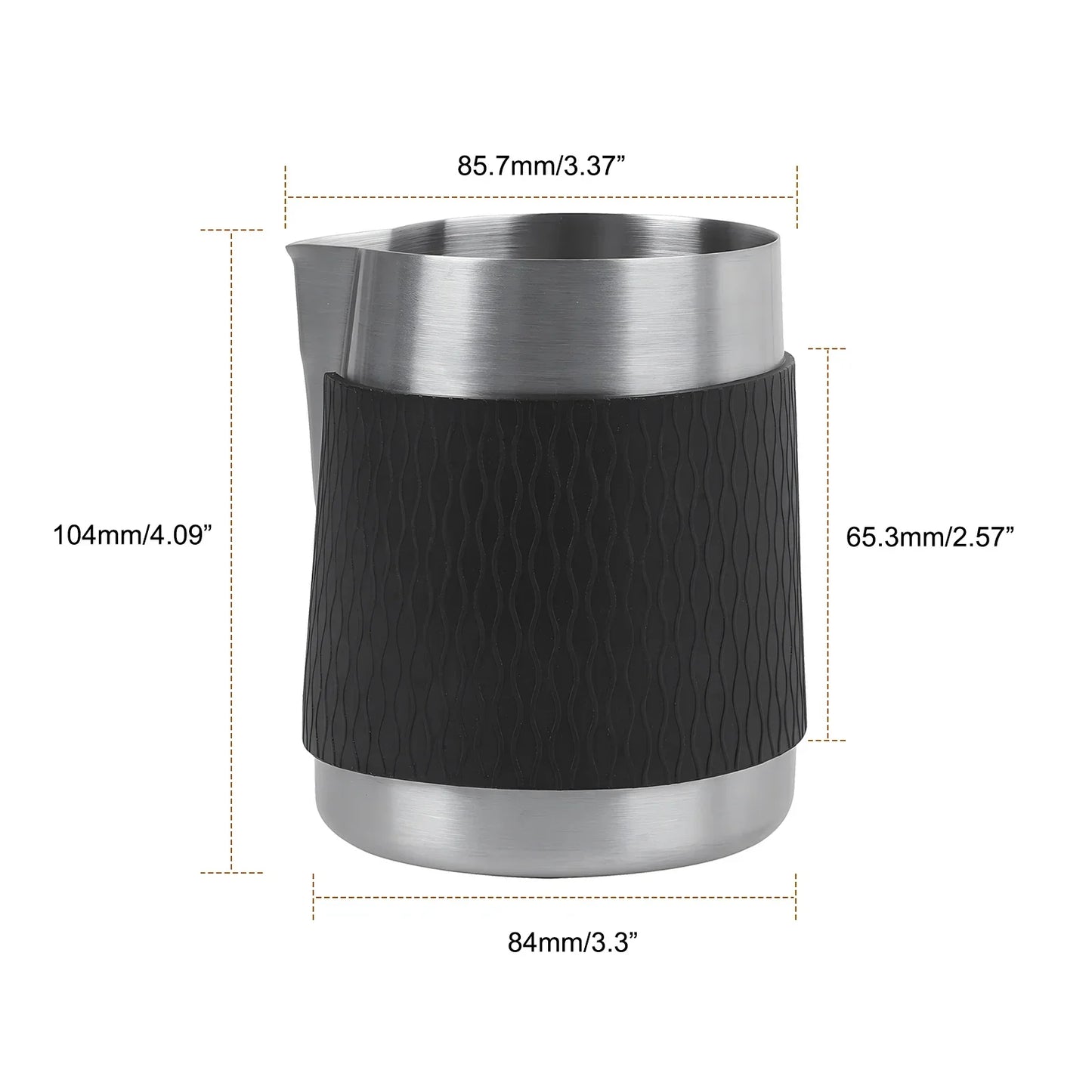 IKAPE Espresso Milk Pitcher V3 500ml handleless stainless steel frothing jug front view