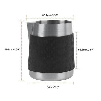 IKAPE Espresso Milk Pitcher V3 500ml handleless stainless steel frothing jug front view