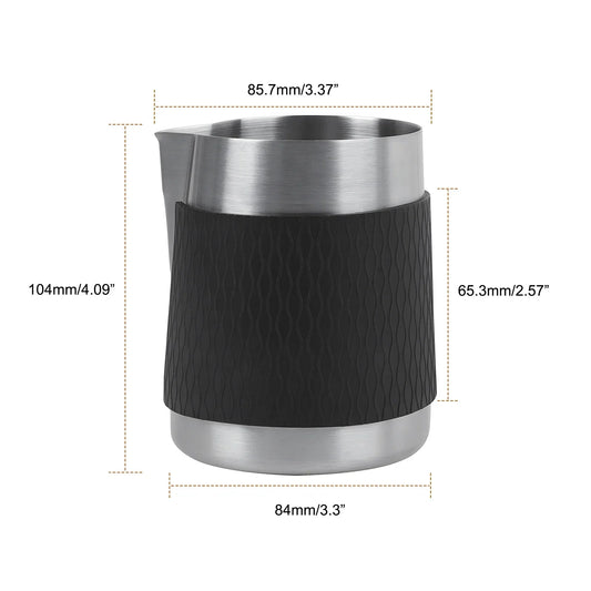 IKAPE Espresso Milk Pitcher V3 500ml handleless stainless steel frothing jug front view