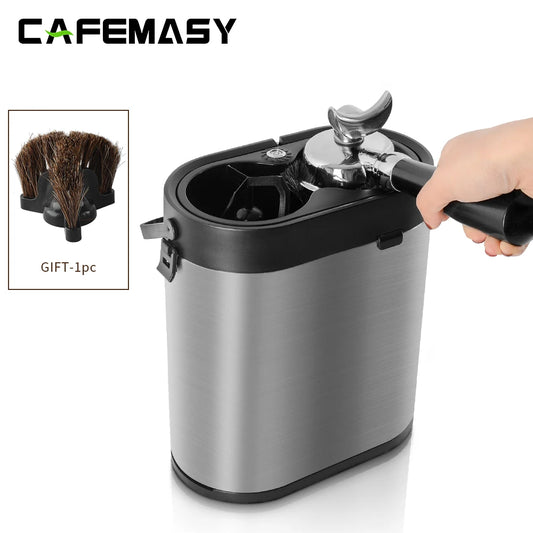 Dejess automatic electric portafilter cleaner 58mm cleaning station on white background