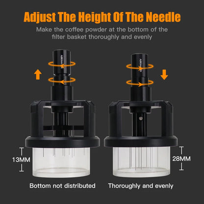 Rotary WDT Espresso Stirrer – Magnetic Needle Distributor, 51/54/58mm Barista Tool