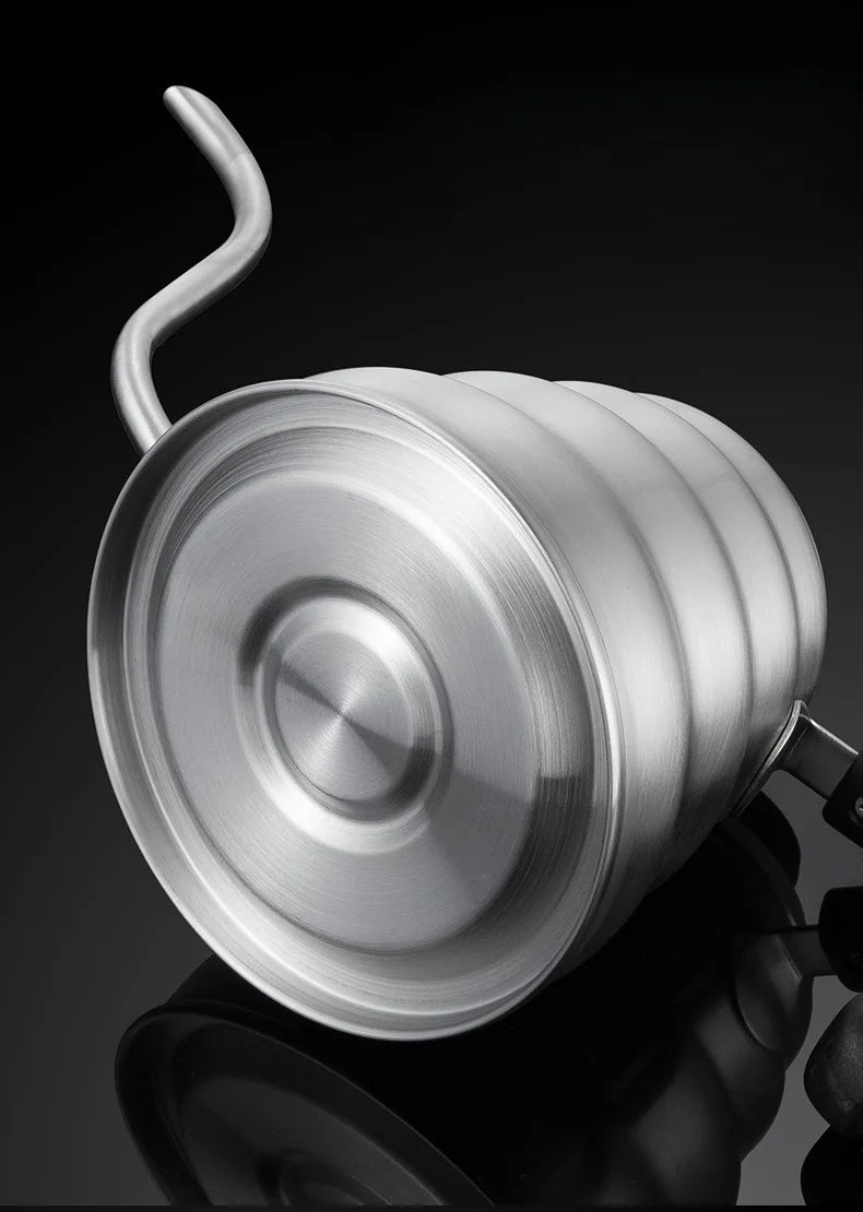 Stainless Steel Pour Over Coffee Pot with Thermometer Swan Long Neck High Capacity Can Be Heated Professional Hand Brewed Coffee