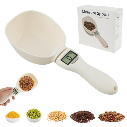 Digital Spoon Scale for Pet Food & Kitchen: 800g/1g Precision, 4 Units (g/oz/ml/Cup) – Removable Handle for Australian Pet Owners & Bakers