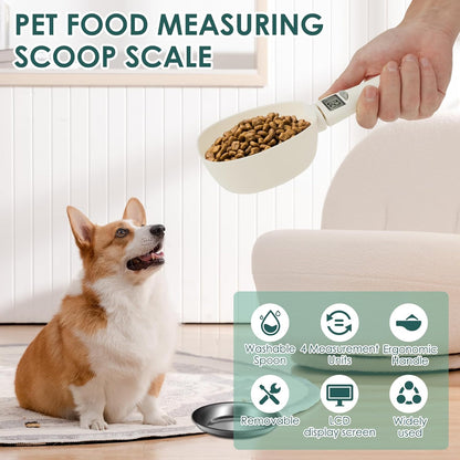 Digital Spoon Scale for Pet Food & Kitchen: 800g/1g Precision, 4 Units (g/oz/ml/Cup) – Removable Handle for Australian Pet Owners & Bakers