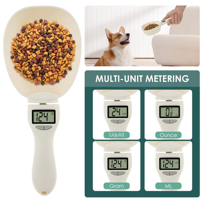 Digital Spoon Scale for Pet Food & Kitchen: 800g/1g Precision, 4 Units (g/oz/ml/Cup) – Removable Handle for Australian Pet Owners & Bakers