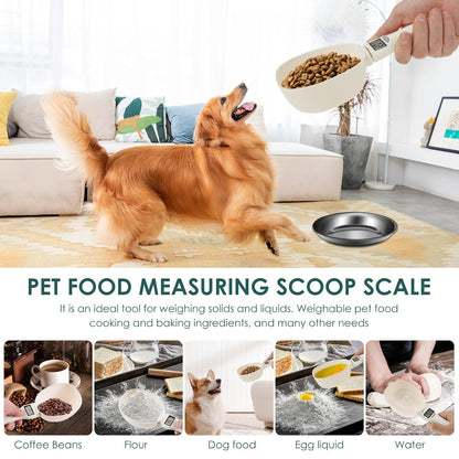 Digital Spoon Scale for Pet Food & Kitchen: 800g/1g Precision, 4 Units (g/oz/ml/Cup) – Removable Handle for Australian Pet Owners & Bakers