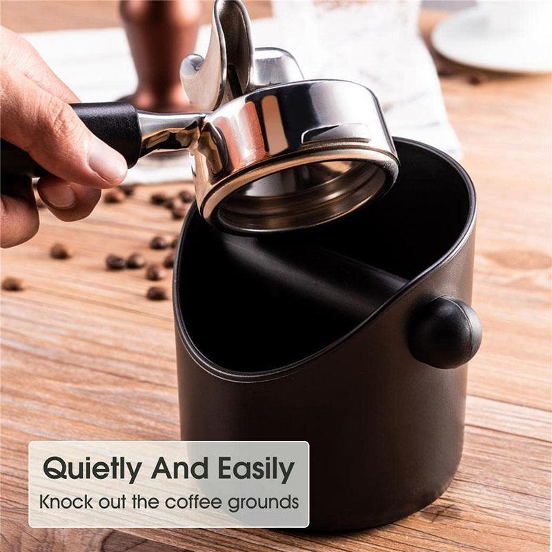Coffee Knock Box Espresso Grounds Bin with Non Slip Base and Rubber Knock Bar 550ml-3