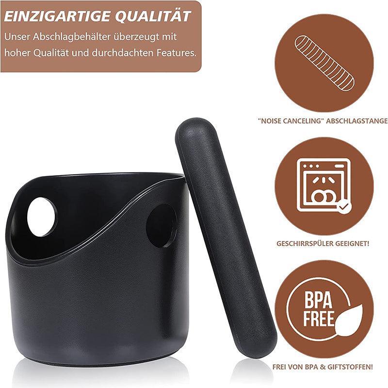Coffee Knock Box Espresso Grounds Bin with Non Slip Base and Rubber Knock Bar 550ml-4