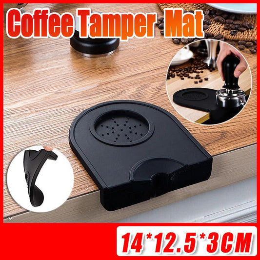 Silicone Coffee Tamper Mat Non Slip Corner Tamping Pad for Espresso Station 14x12.5cm-0