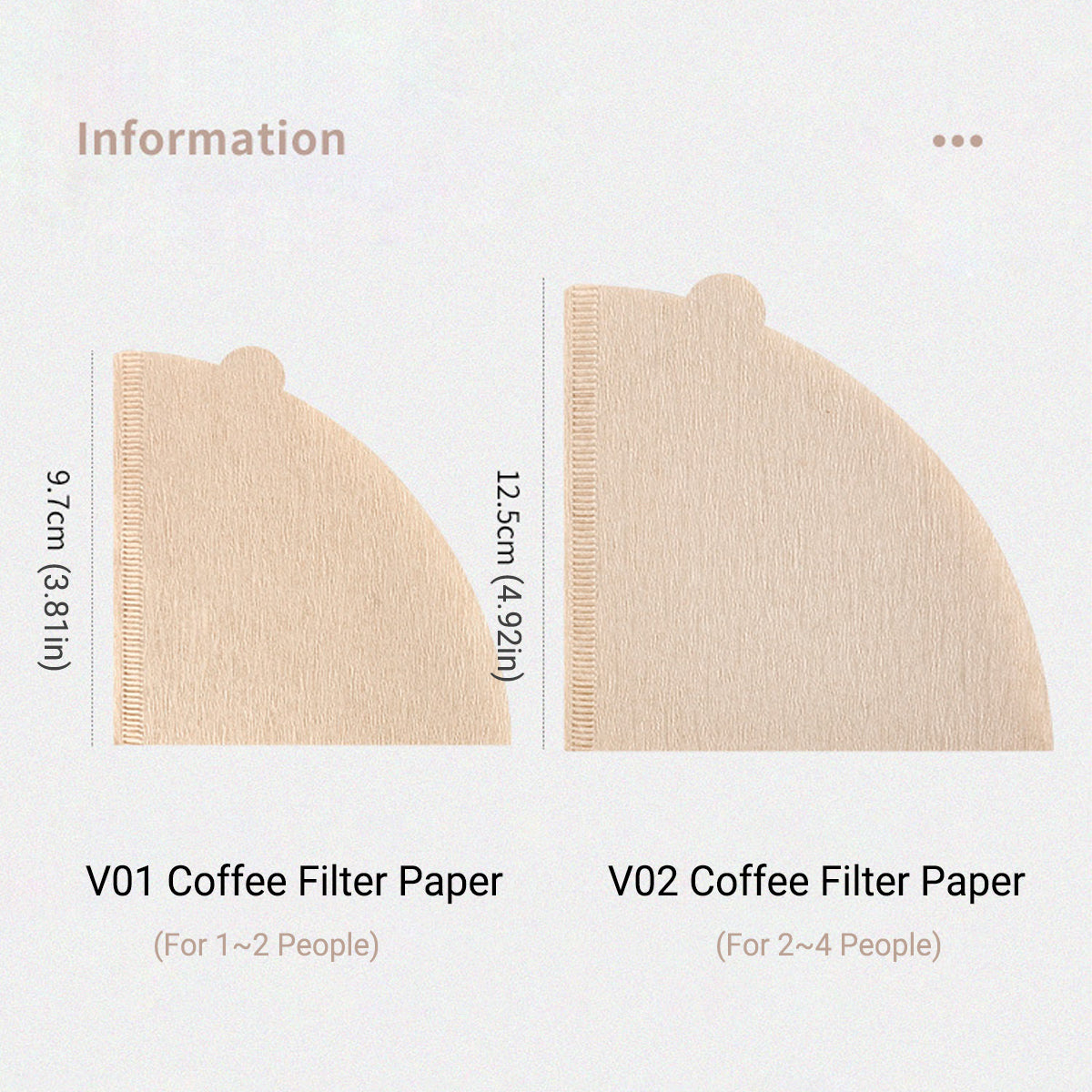 100PCS Coffee Filter Paper Drip Cone Funnel Handmade Filters for Coffee Machine - V01-100PCS