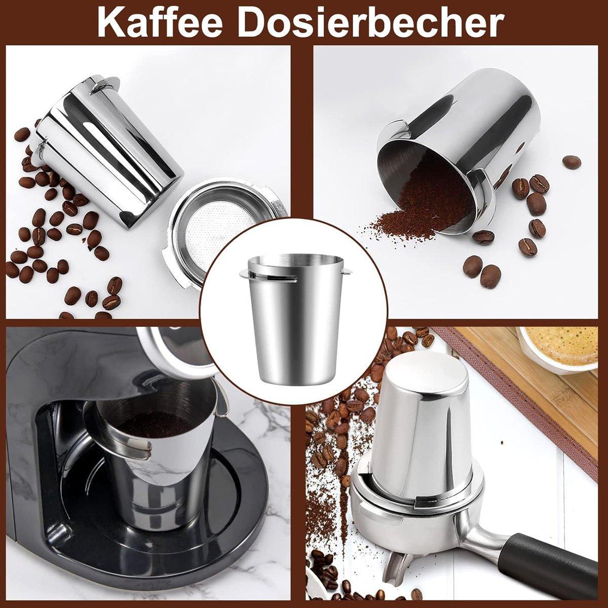58mm Stainless Steel Coffee Catchers Coffee Maker Handle Accessories Durable Use - Black