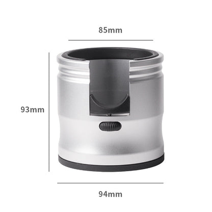 Silver Round Professional Aluminum Espresso Tamping Station - Adjustable Portafilter Holder Stand-0