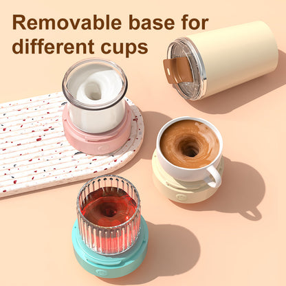 Pink 316 Stainless Steel Rechargeable Electric Self-Stirring Mug - 420ml Automatic Mixing Cup with Magnetic Rotor