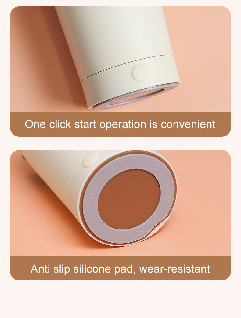 Pink 316 Stainless Steel Rechargeable Electric Self-Stirring Mug - 420ml Automatic Mixing Cup with Magnetic Rotor