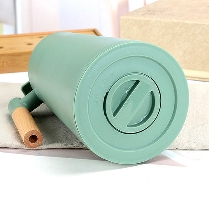 1000ml hot and cold drink bottle with blush pink exterior and glass inner liner
