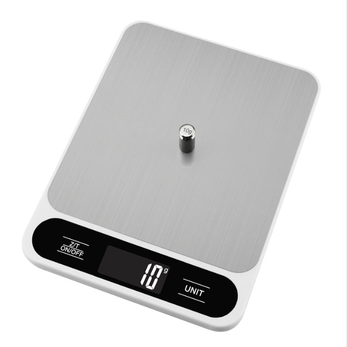 White Slim Digital Kitchen Scale - High Precision Stainless Steel Food Scale for Baking & Cooking(15kg)