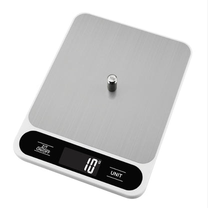 White Slim Digital Kitchen Scale - High Precision Stainless Steel Food Scale for Baking & Cooking(15kg)