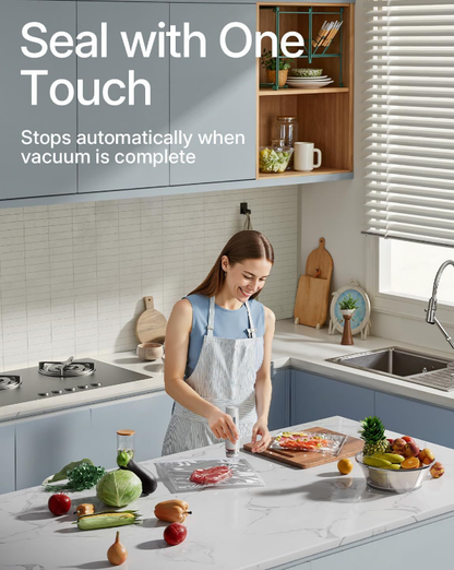 Portable Handheld Vacuum Sealer - Wireless Rechargeable Food Saver Pump - Compact Electric Kitchen Gadget for Meal Prep & Sous Vide - Black