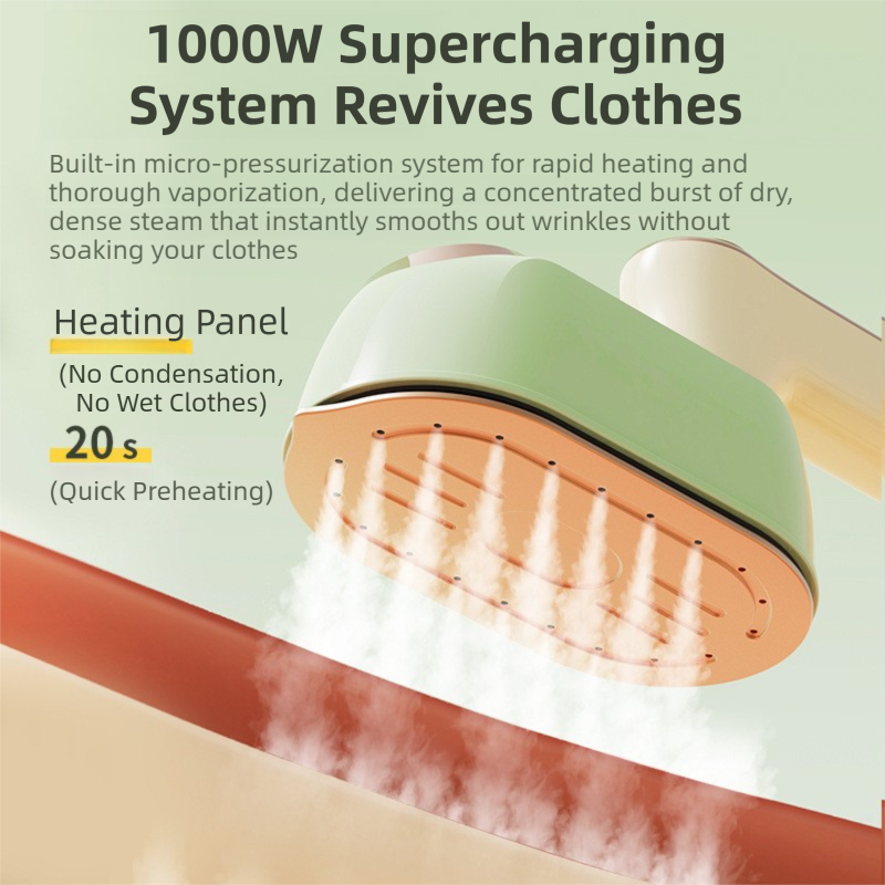 Grey Foldable Handheld Garment Steamer & Portable Steam Iron - 15g/min & 70ML Travel Steamer for Apartment Living and Holiday Trips