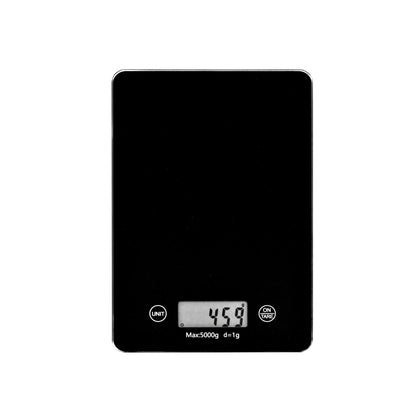 Dejess digital food scale with bowl on platform demonstrating one-touch tare function in use