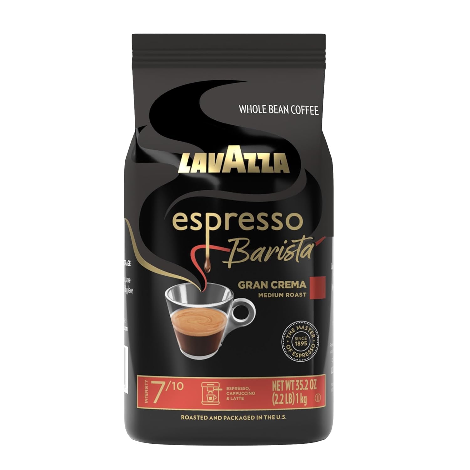 Espresso Barista Gran Crema Whole Bean Coffee Blend, Medium Espresso Roast, Oz Bag (Packaging May Vary) - 2.2 LB, 35.2 Ounce