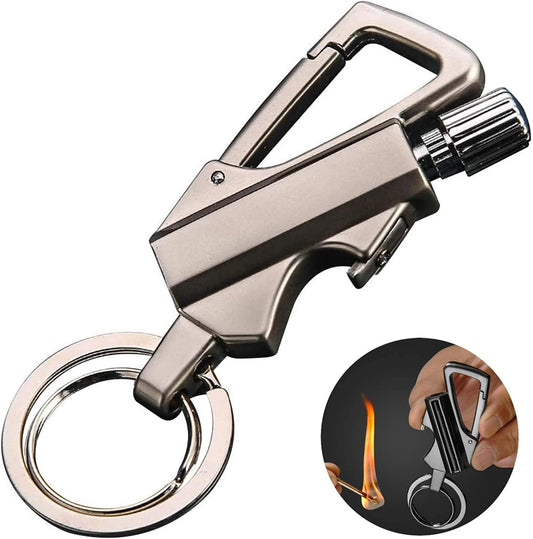 Fire Starter Keychain Bottle Opener, Permanent Metal Match